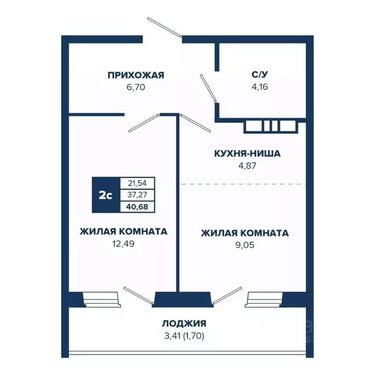 2-к кв. Новосибирская область, Новосибирск Знаменский кв-л,  (40.68 м) - Фото 0
