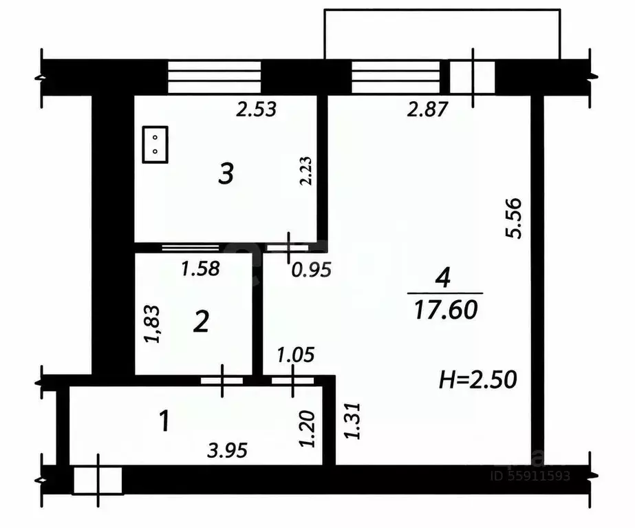 1-к кв. Чувашия, Чебоксары ул. Маршака, 2 (31.1 м) - Фото 2