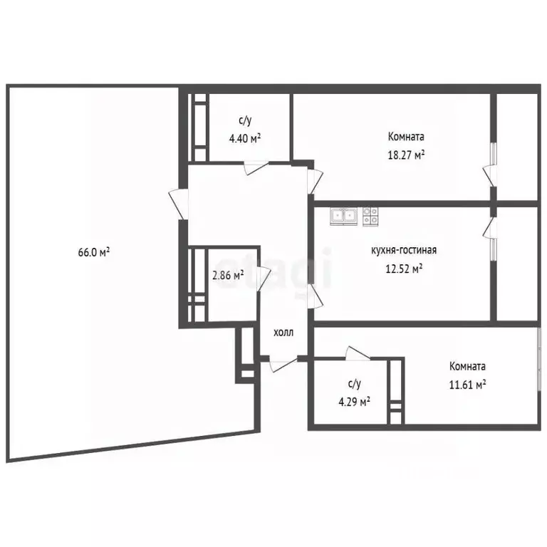 2-к кв. Воронежская область, Воронеж Троицкий кв-л, Олимпийский ... - Фото 1