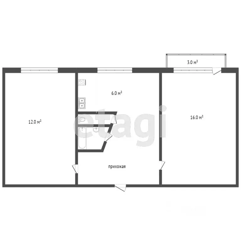 2-к кв. Коми, Ухта Советская ул., 16 (44.6 м) - Фото 1