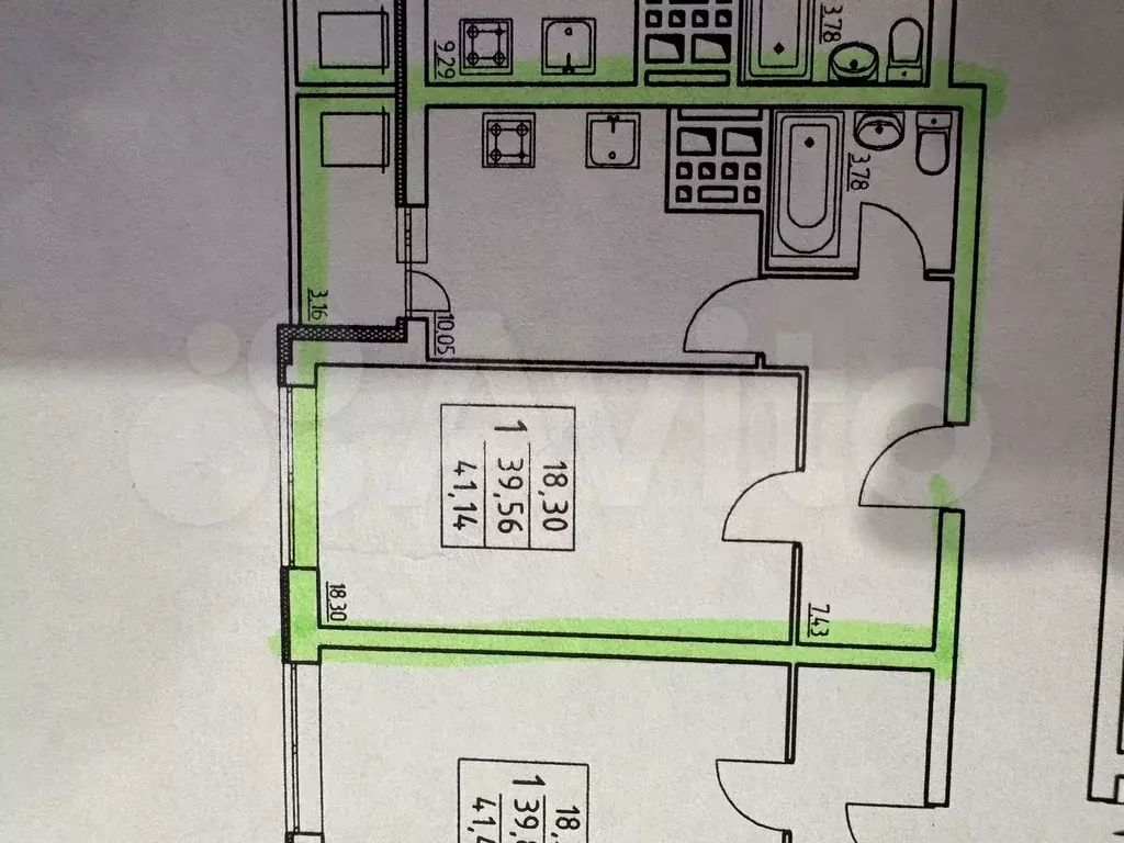 1-к. квартира, 39,1 м, 16/27 эт. - Фото 0
