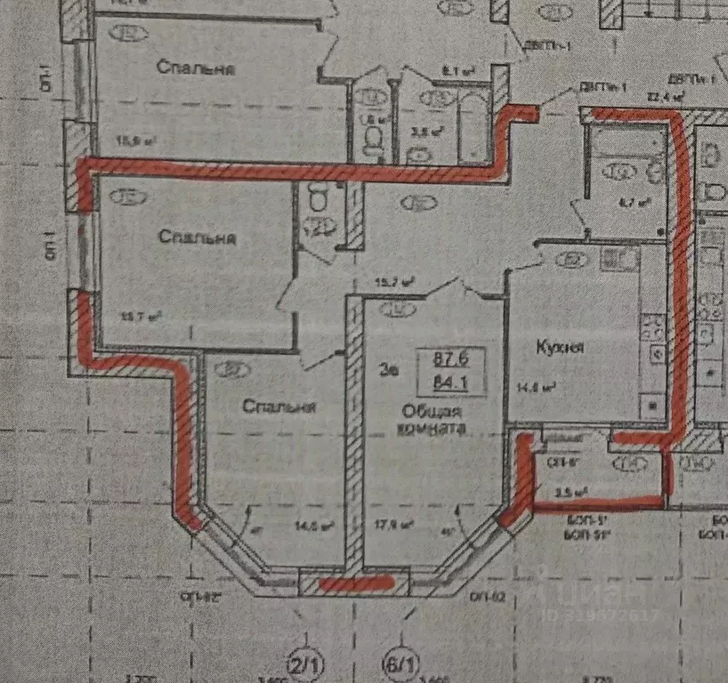 3-к кв. Тамбовская область, Тамбов Мичуринская ул., 211В (87.7 м) - Фото 1