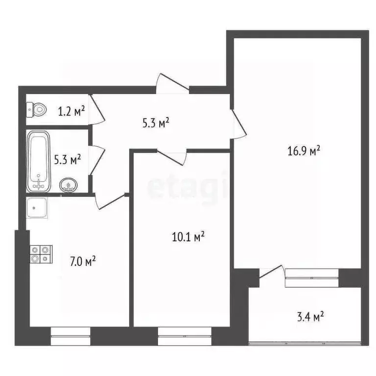 2-к кв. Ростовская область, Ростов-на-Дону Северный мкр, ул. ... - Фото 2