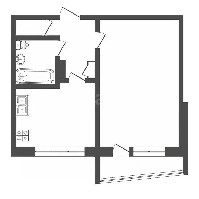 1-к кв. Владимирская область, Ковров Запольная ул., 26 (37.7 м) - Фото 2