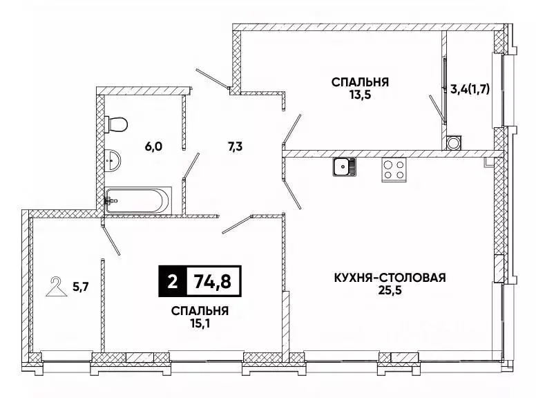 1-к кв. Ставропольский край, Кисловодск Клубный Печорин кв-л,  (74.8 ... - Фото 0