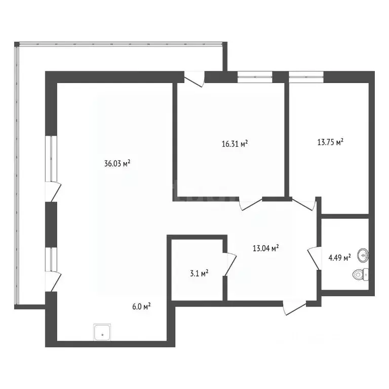 2-к кв. Красноярский край, Красноярск ул. Авиаторов, 3 (98.2 м) - Фото 2