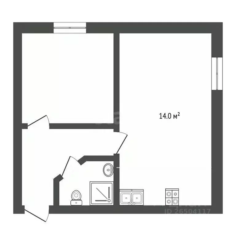 1-к кв. Севастополь ул. Циолковского, 4 (32.0 м) - Фото 2
