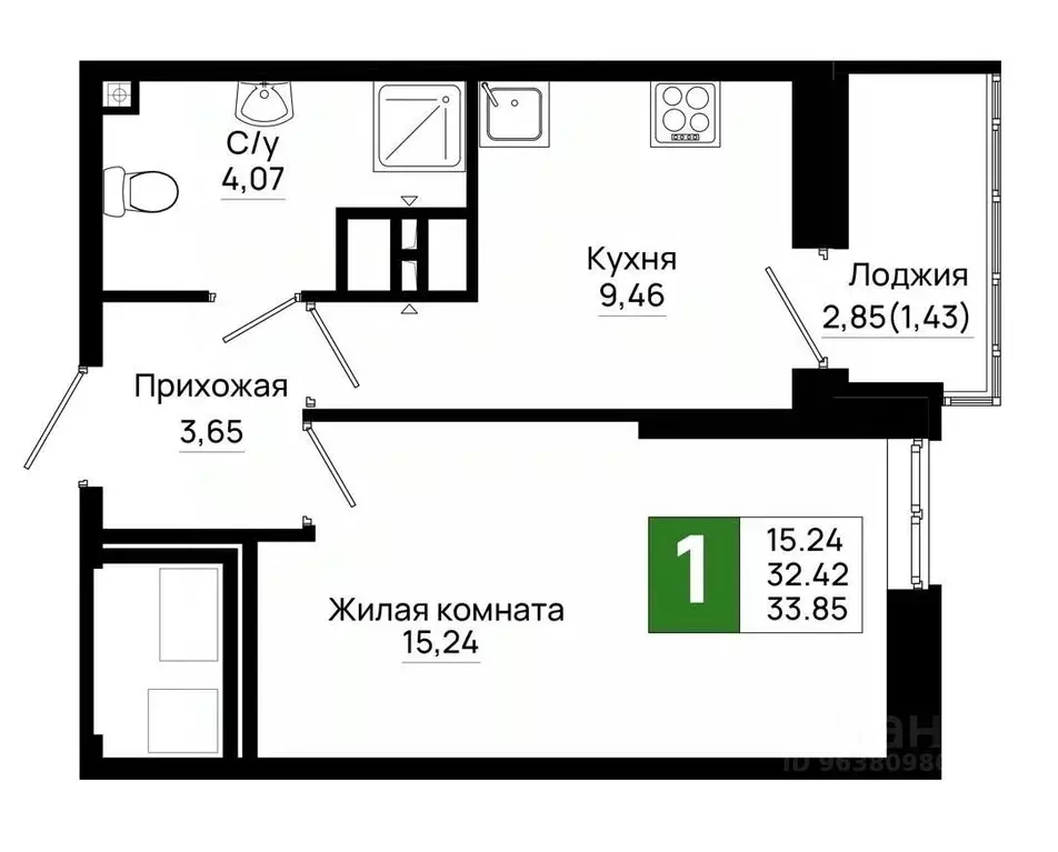 1-к кв. Ростовская область, Ростов-на-Дону Нефтекачка кв-л, Октябрь ... - Фото 0