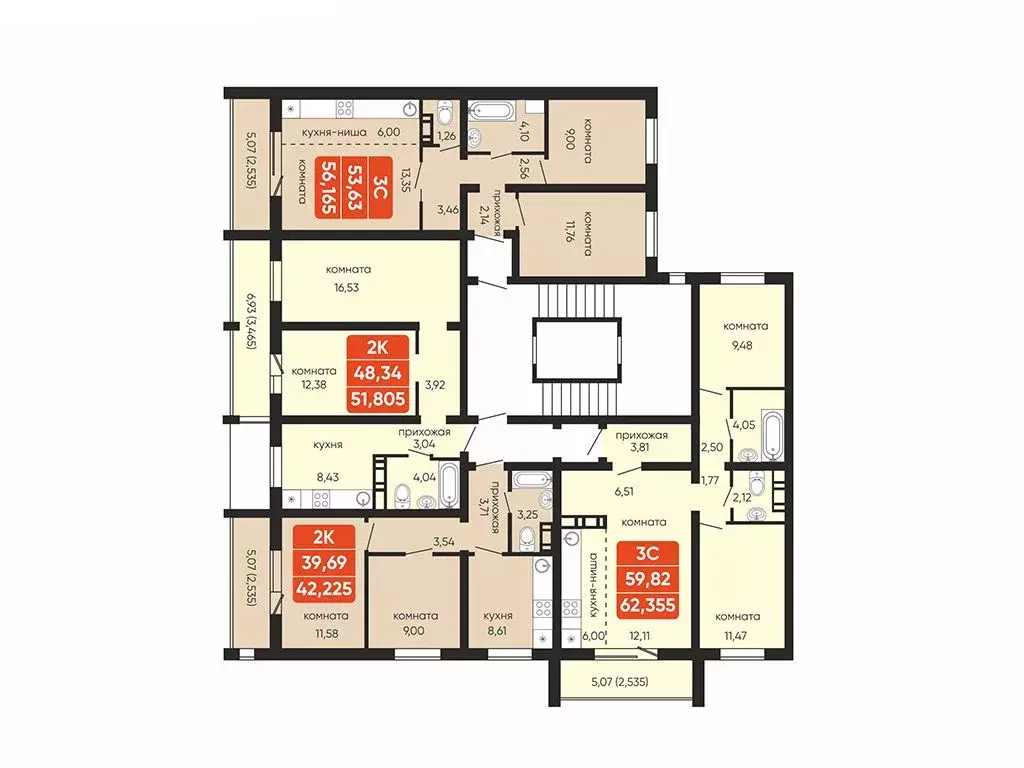 2-к кв. Челябинская область, Челябинск Ереванская ул, 34 (62.35 м), Купить  квартиру от застройщика в Челябинске, ID объекта - 30059304799