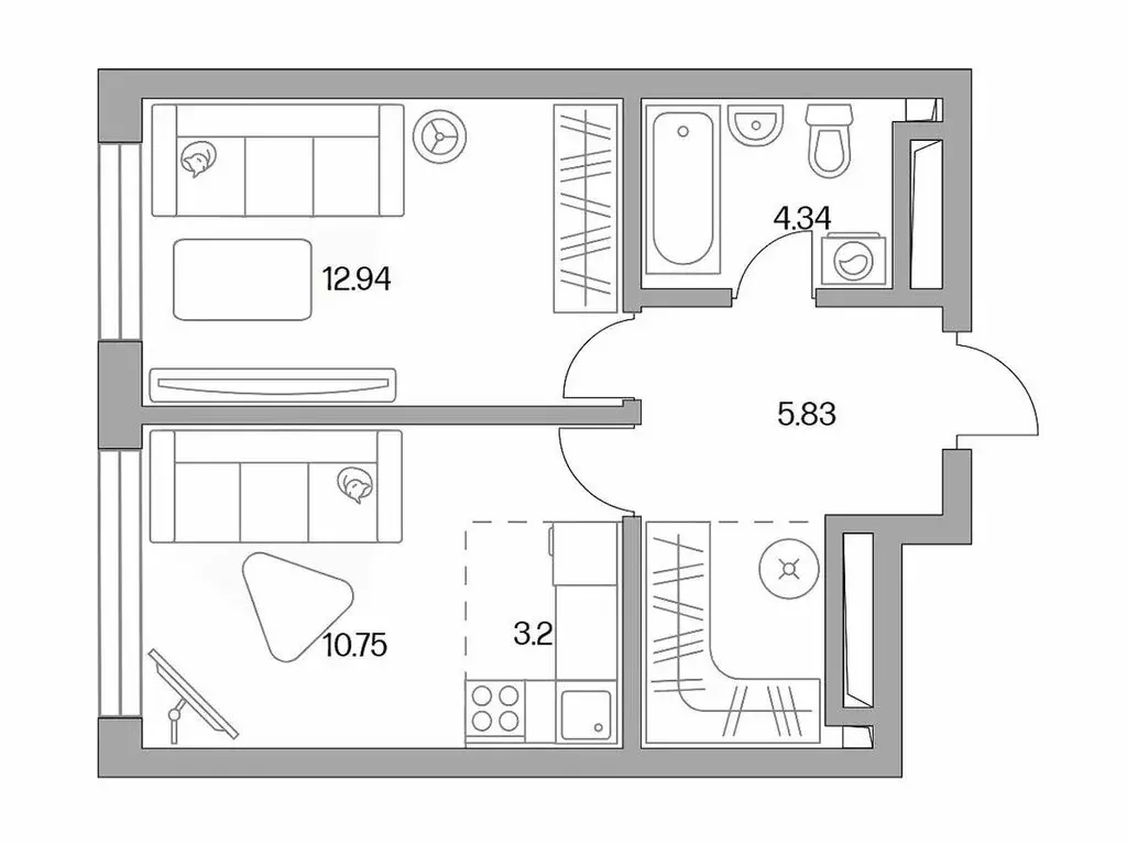 2-комнатная квартира: Москва, Дмитровское шоссе, 73Б (41.15 м) - Фото 0