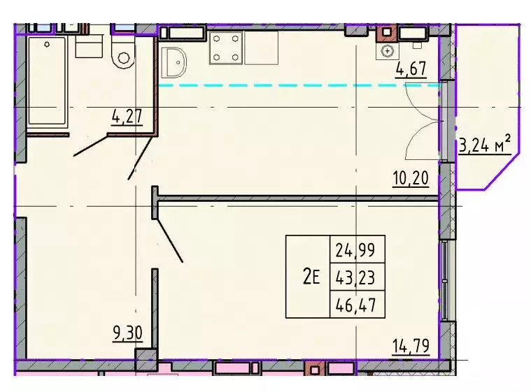 Квартира-студия: Шахты, улица Калинина, 10 (46.47 м) - Фото 0