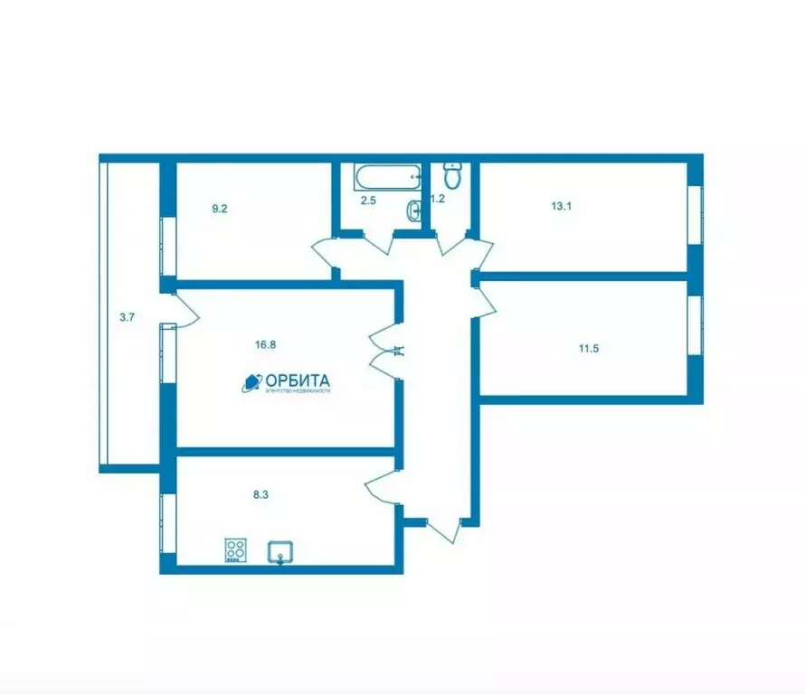 4-комнатная квартира: Тюмень, Станционная улица, 38Б (73.5 м) - Фото 0