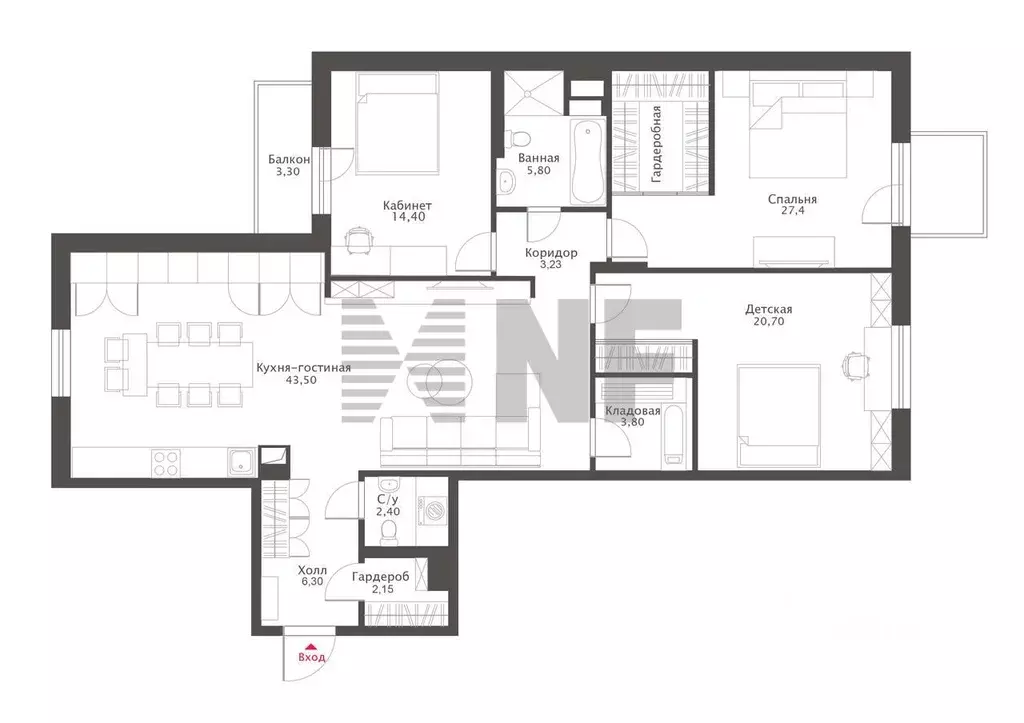 4-к кв. Санкт-Петербург Кирочная ул., 57 (140.0 м) - Фото 2