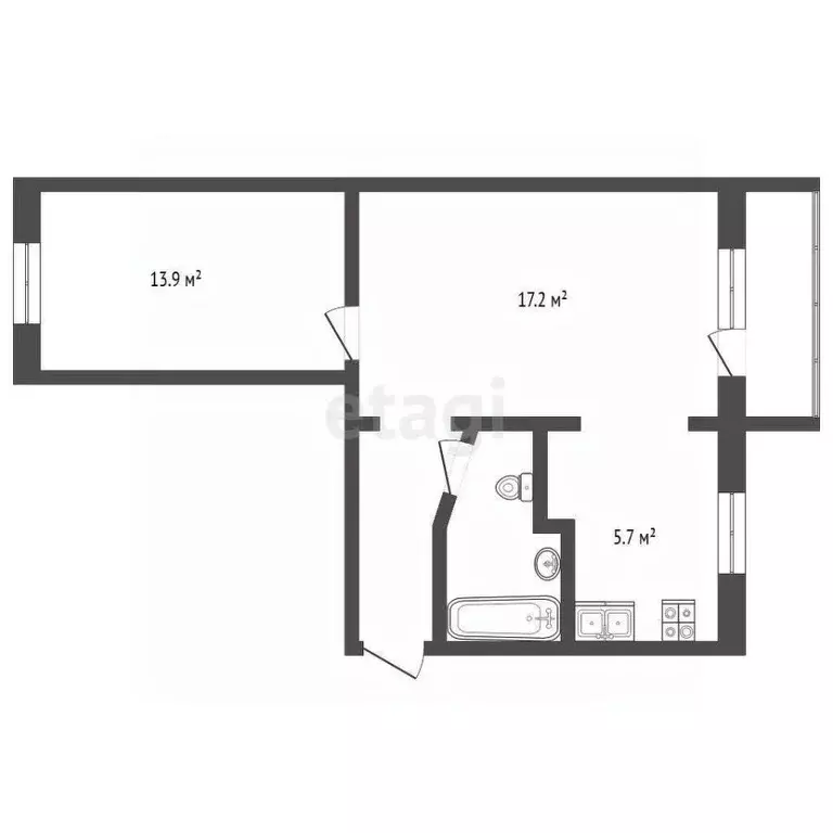 2-к кв. Архангельская область, Архангельск Первых Пятилеток мкр, ул. ... - Фото 2