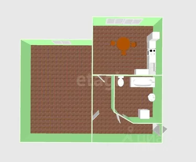 1-к кв. Сахалинская область, Южно-Сахалинск ул. Крымская, 28 (37.8 м) - Фото 2