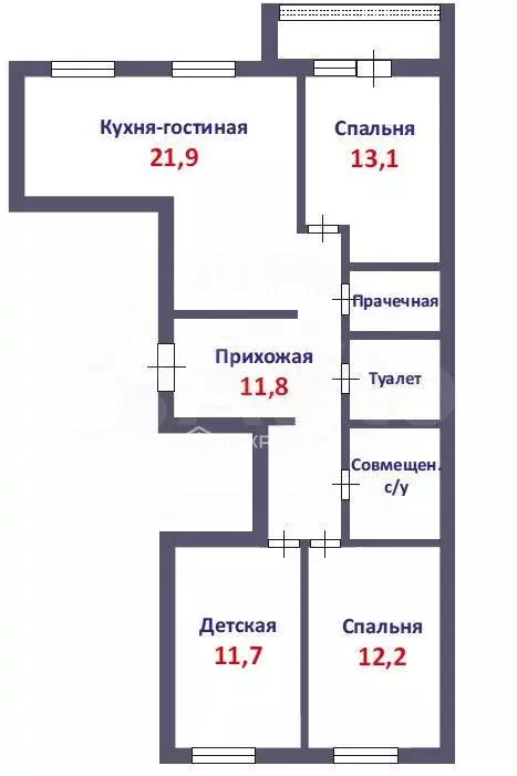 4-к. квартира, 78,3 м, 3/9 эт. - Фото 0