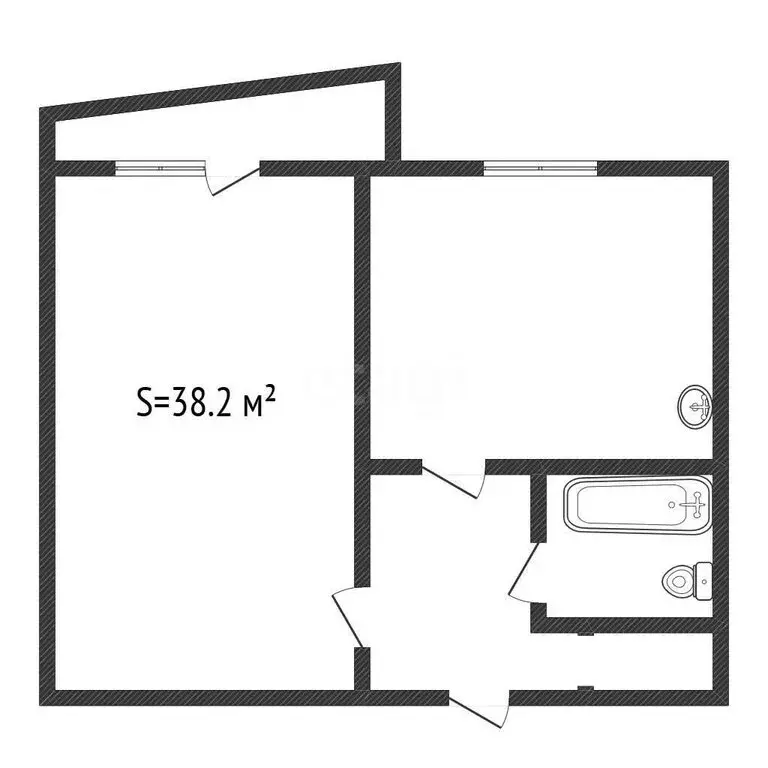 1-комнатная квартира: Бийск, улица Льнокомбинат, 16/2 (38.2 м) - Фото 1