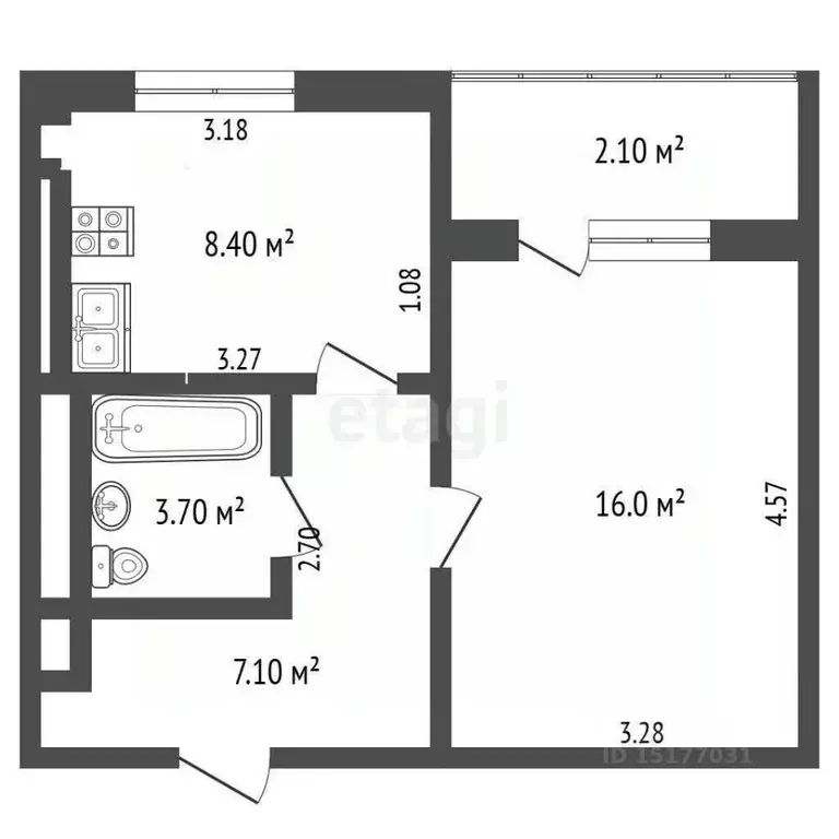 1-к кв. Ямало-Ненецкий АО, Новый Уренгой Тундровый мкр, 5 (34.2 м) - Фото 2