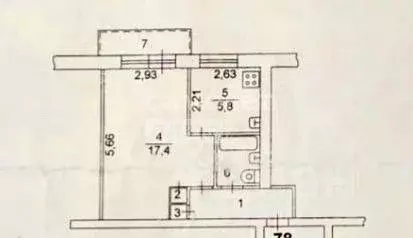 1-к кв. Челябинская область, Челябинск ул. Комаровского, 13 (32.1 м) - Фото 2