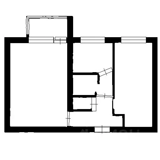 2-к кв. башкортостан, стерлитамак коммунистическая ул, 2 (46.4 м) - Фото 1