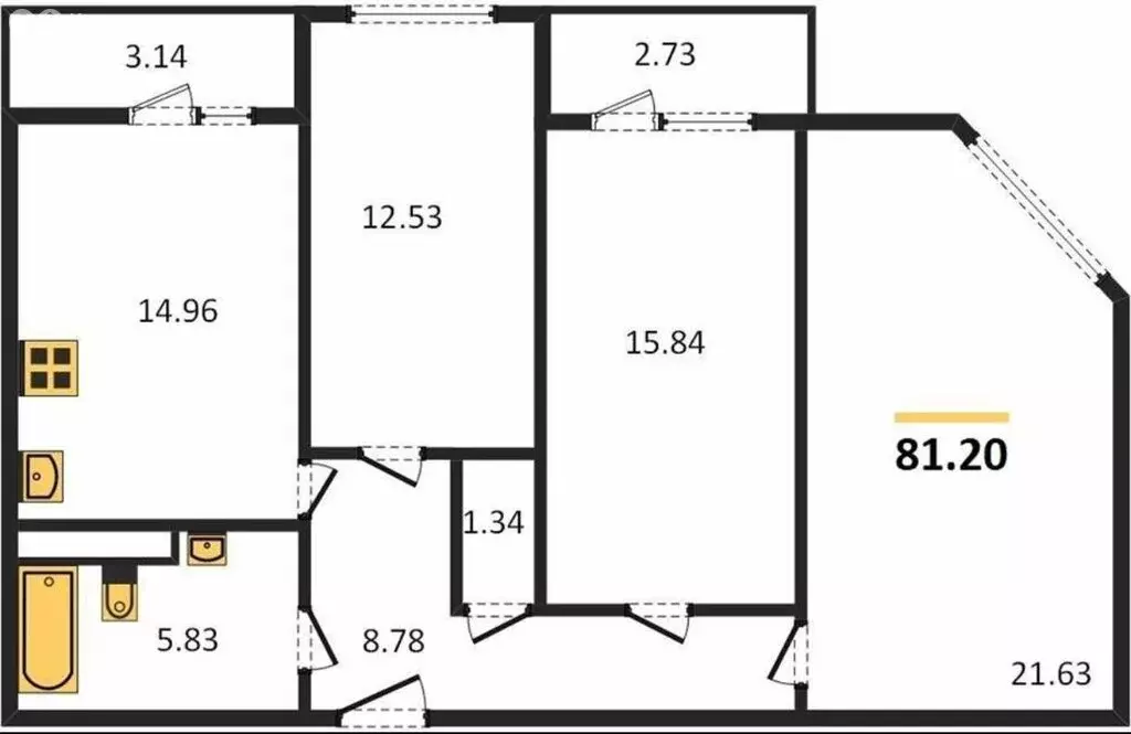 3-комнатная квартира: Самара, улица Советской Армии, 91 (81.6 м) - Фото 1