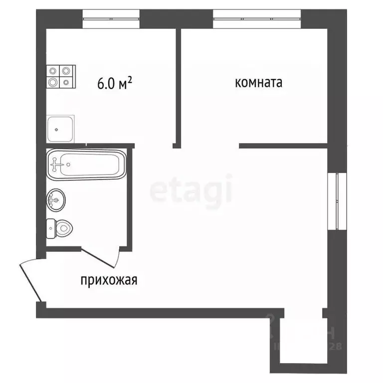 1-к кв. Владимирская область, Муром Московская ул., 109 (31.3 м) - Фото 1