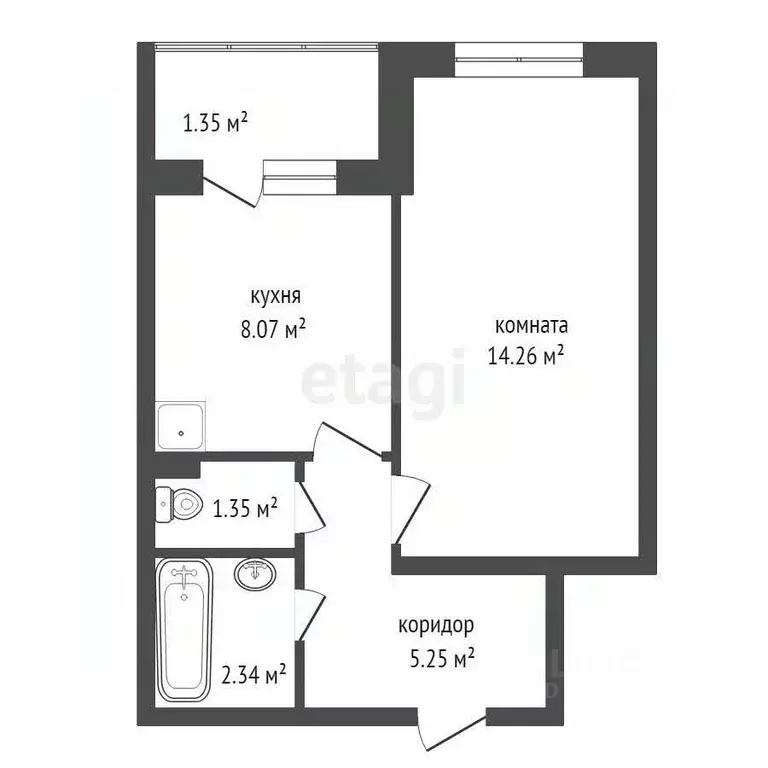 1-к кв. Красноярский край, Дивногорск Школьная ул., 23 (31.2 м) - Фото 1