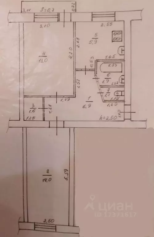 2-к кв. Брянская область, Фокино ул. Карла Маркса, 3Б (44.4 м) - Фото 2