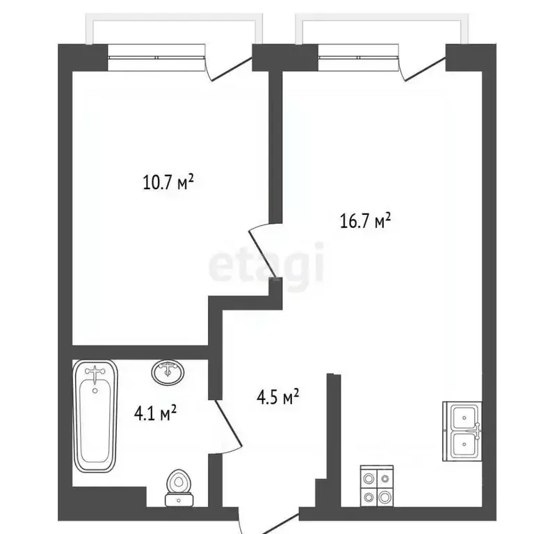 1-к кв. Челябинская область, Челябинский городской округ, пос. ... - Фото 1
