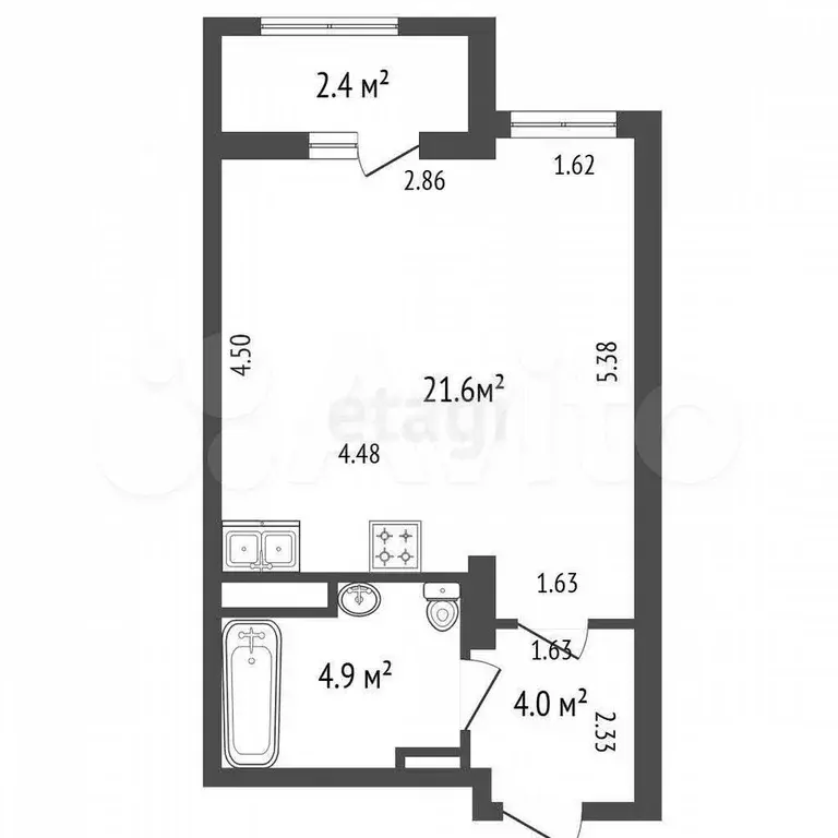 Квартира-студия, 30,5 м, 13/22 эт. - Фото 0