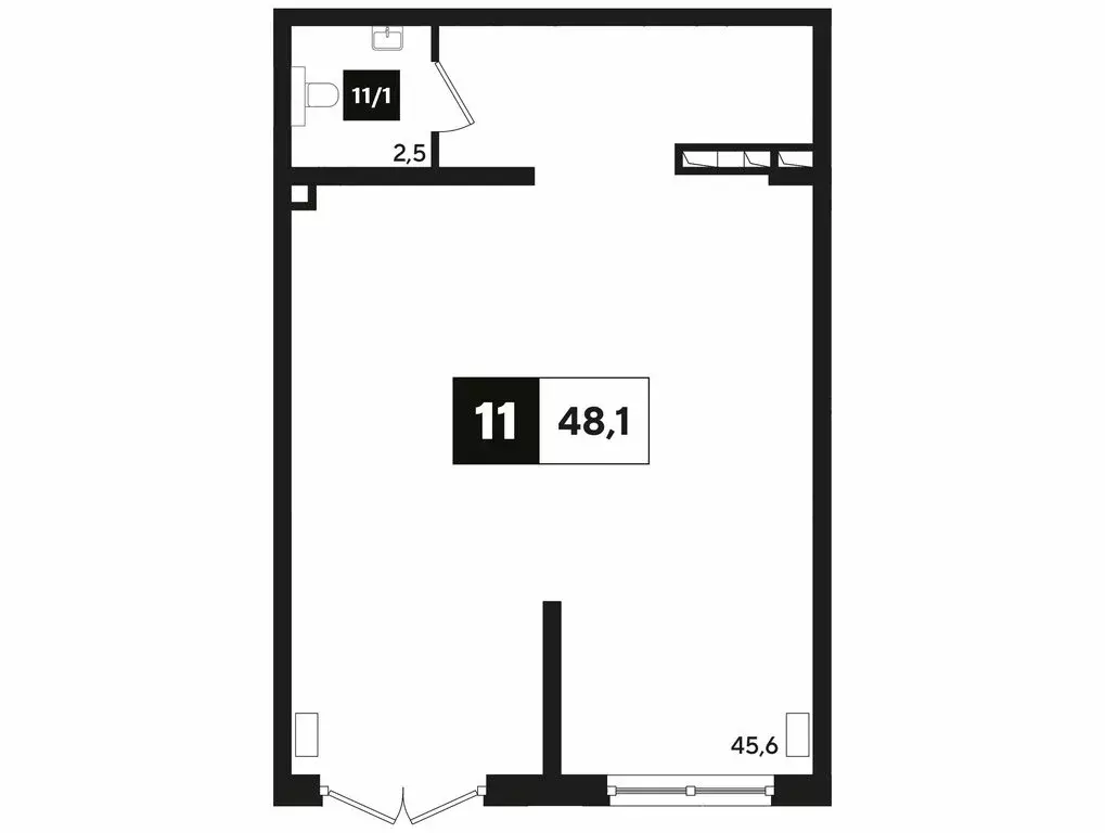 Офис (48.8 м) - Фото 1