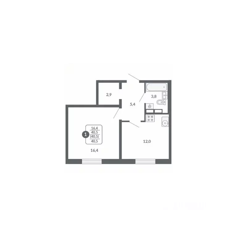 1-к кв. Кировская область, Киров ул. Потребкооперации, 34к1 (40.5 м) - Фото 1