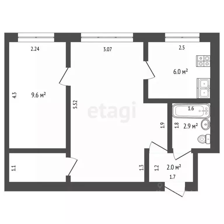 2-к кв. Нижегородская область, Балахна ул. Космонавтов, 3 (41.4 м) - Фото 2