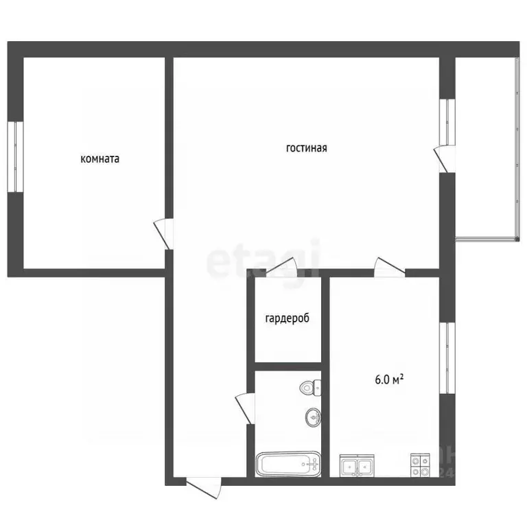 2-к кв. Удмуртия, Ижевск ул. Карла Маркса, 405 (44.4 м) - Фото 2