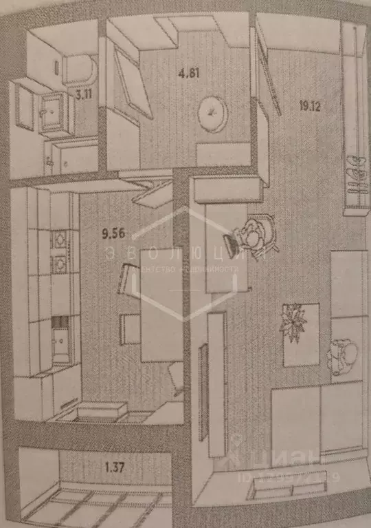 1-к кв. Калининградская область, Зеленоградский муниципальный округ, ... - Фото 2