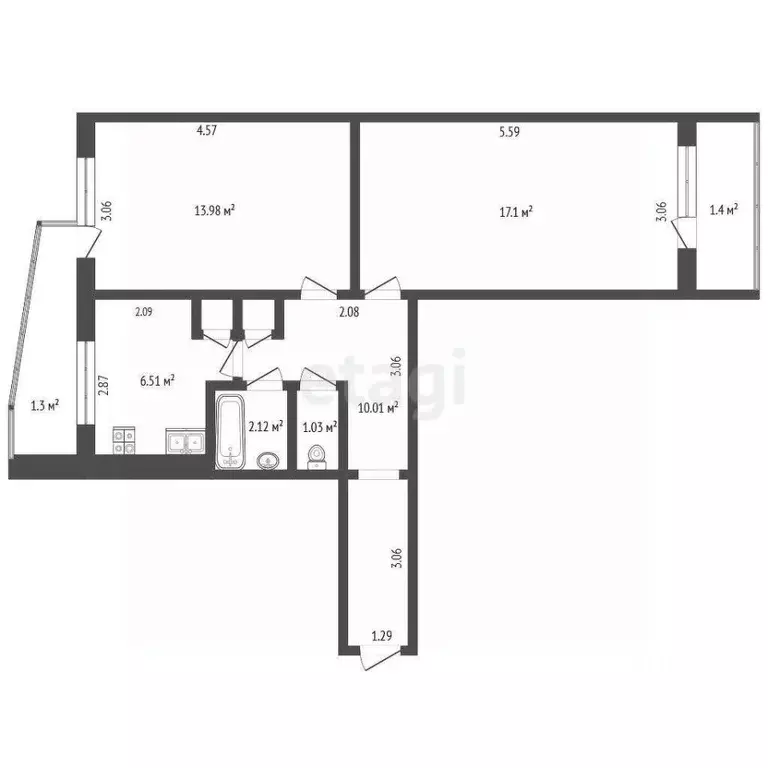 2-к кв. Мордовия, Саранск ул. Металлургов, 9 (52.0 м) - Фото 0