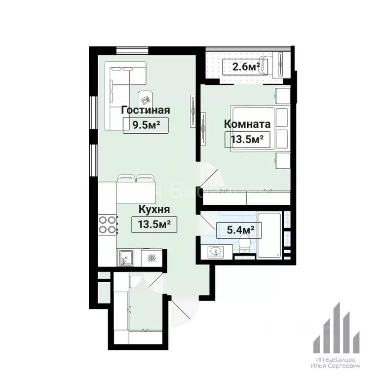 2-к кв. Москва просп. Прокшинский, 12 (50.6 м) - Фото 2