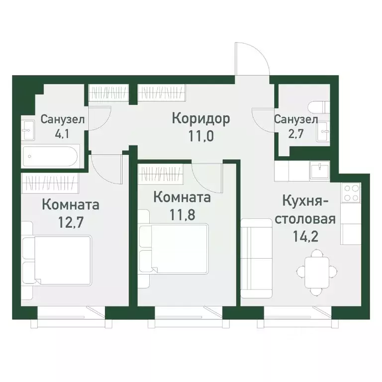 2-к кв. Челябинская область, Челябинский городской округ, пос. ... - Фото 0