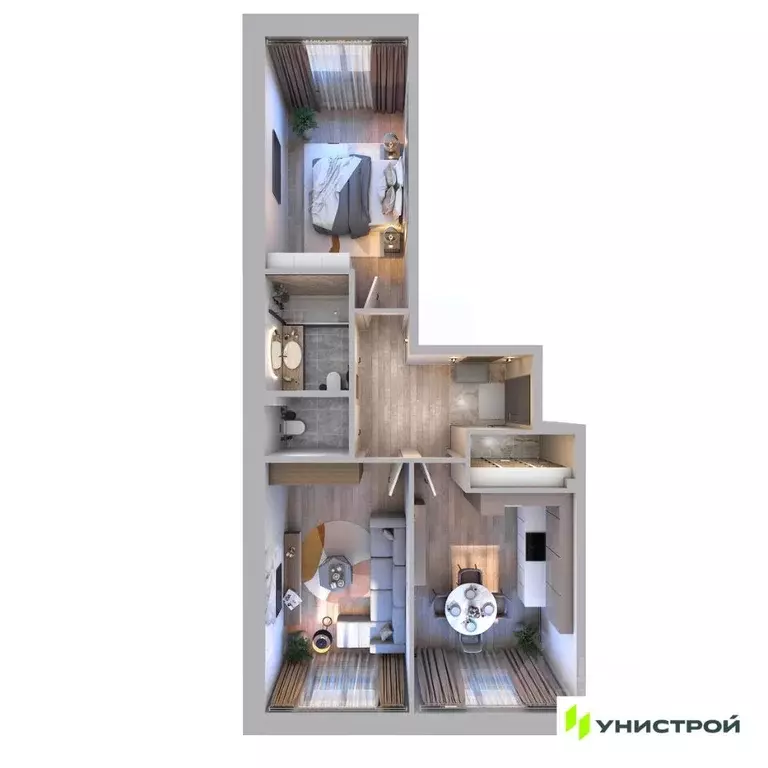 2-к кв. Татарстан, Казань ул. Николая Ершова, 65В (67.78 м) - Фото 1