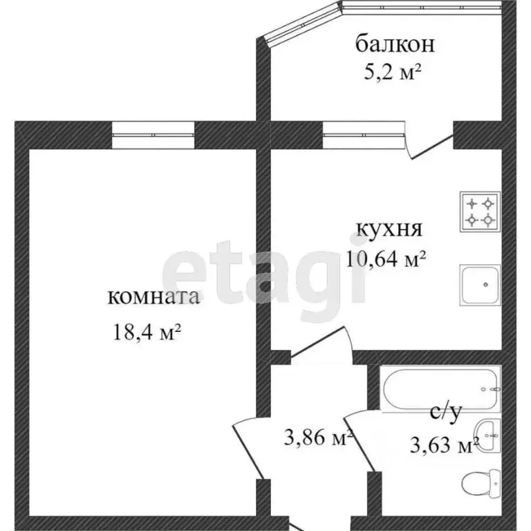 1-к кв. Ханты-Мансийский АО, Сургут ул. Иосифа Каролинского, 9 (36.6 ... - Фото 1