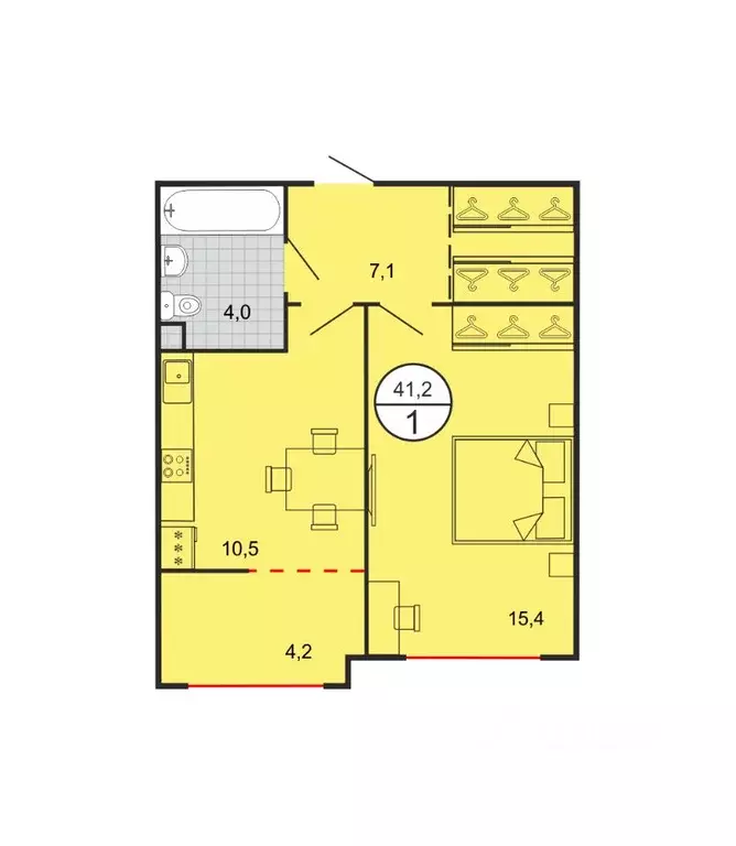 1-к кв. Ставропольский край, Георгиевск Олимп жилой комплекс (41.0 м) - Фото 1