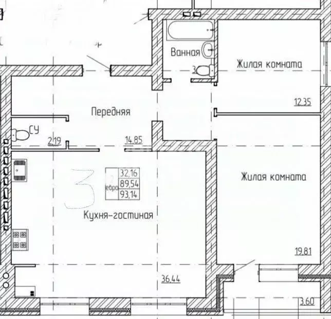 3-к кв. Орловская область, Орел Коллективная ул., 3 (96.14 м) - Фото 2