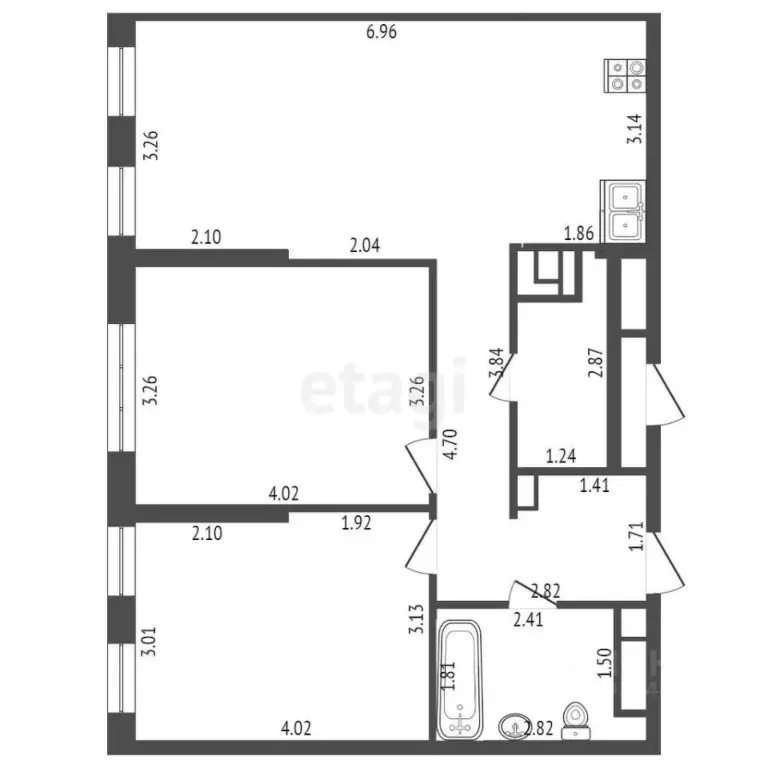 3-к кв. Тюменская область, Тюмень ул. Новоселов, 105 (63.0 м) - Фото 1