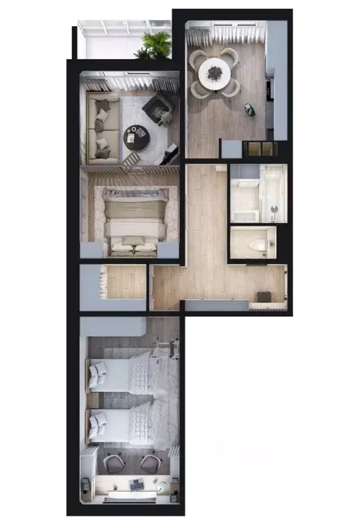 2-к кв. Марий Эл, Медведево городское поселение, Медведево пгт ул. ... - Фото 2