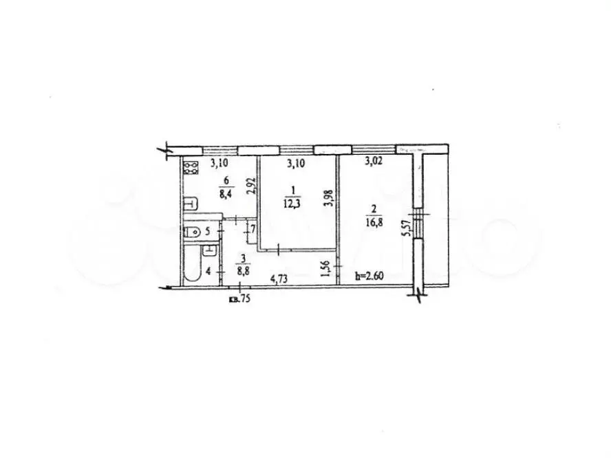 аукцион: 2-к. квартира, 50,5 м, 4/5 эт. - Фото 0