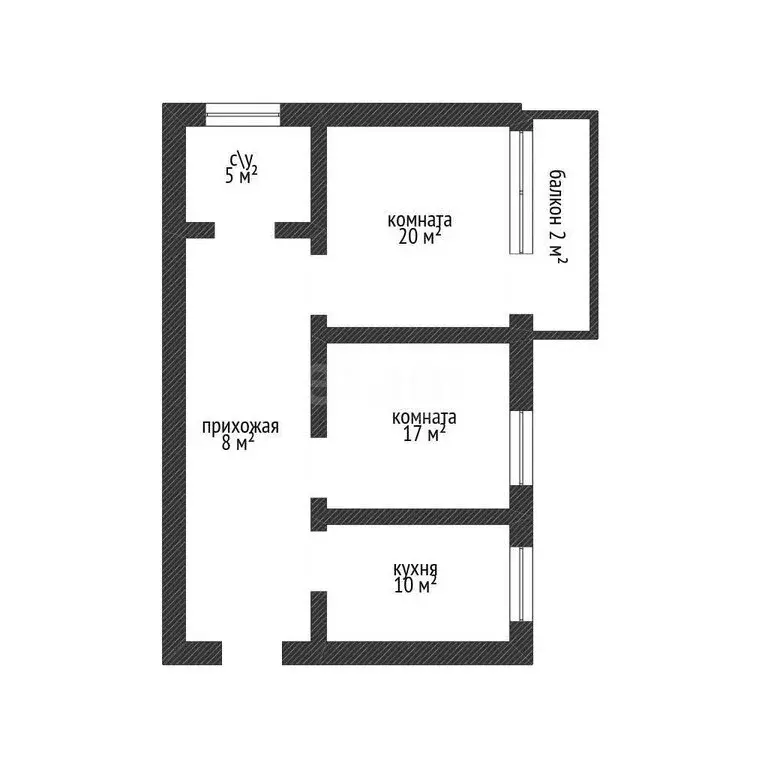 2-комнатная квартира: Совхозный, Восточная улица, 4А (66 м) - Фото 1