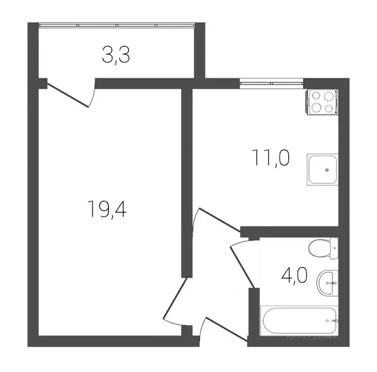 1-к кв. Воронежская область, Воронеж Московский просп., 195 (37.1 м) - Фото 1