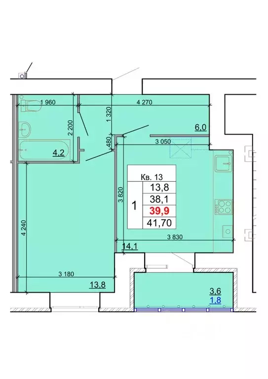 1-к кв. Костромская область, Кострома Кинешемское ш., 88 (39.9 м) - Фото 0