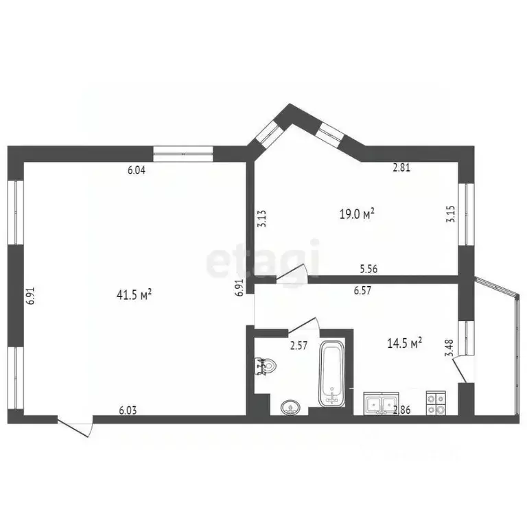 2-к кв. Белгородская область, Белгород Донецкая ул., 83Г (80.6 м) - Фото 1