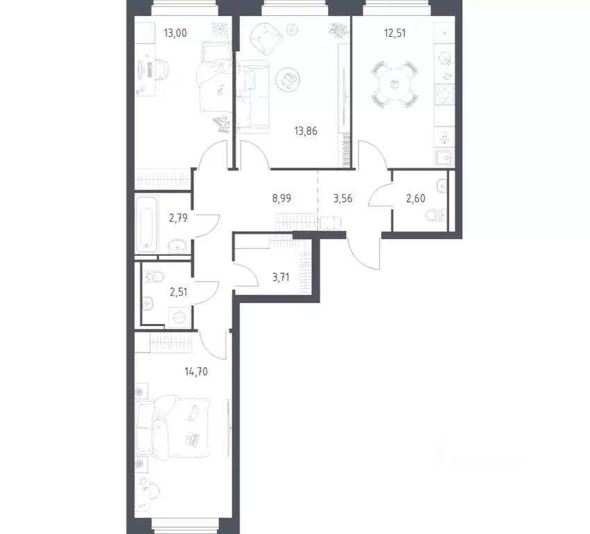 3-к кв. Московская область, Ленинский городской округ, д. Калиновка ... - Фото 1